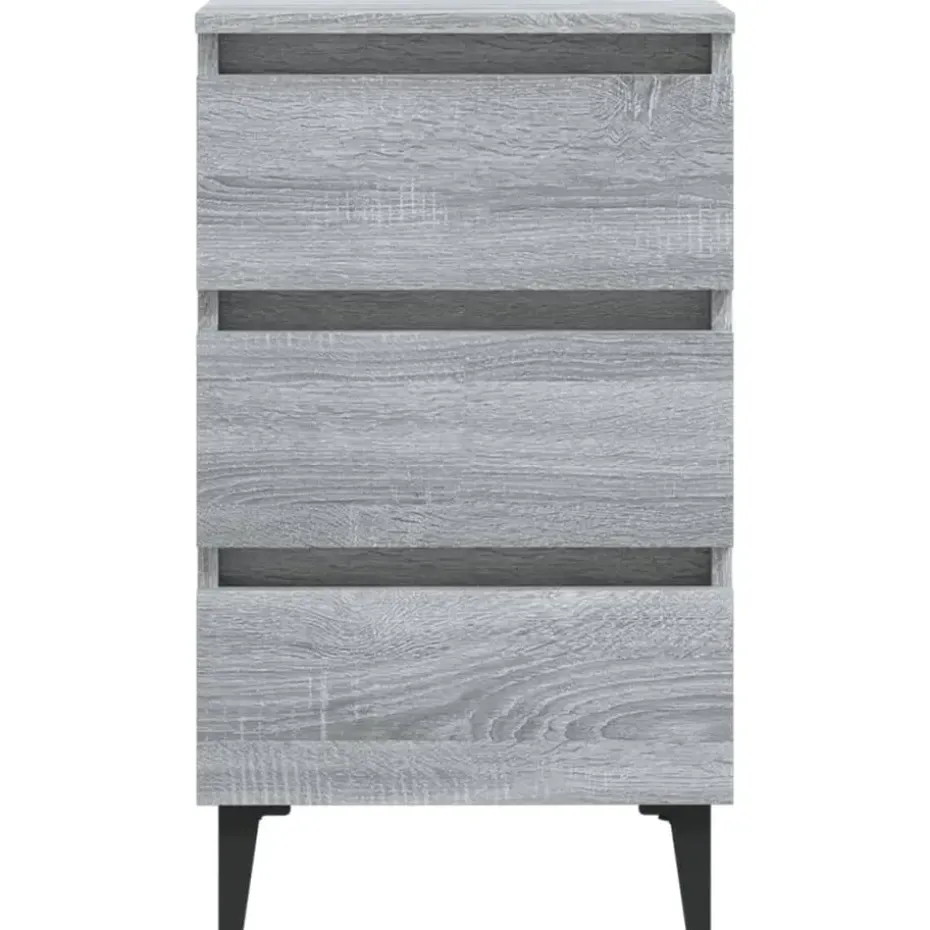 vidaXL - Nachtkastje - Grijs - Bewerkt hout