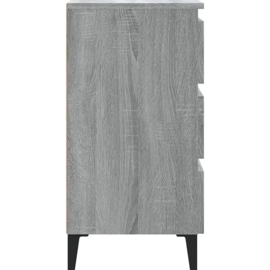 vidaXL - Nachtkastje - Grijs - Bewerkt hout