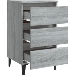 vidaXL - Nachtkastje - Grijs - Bewerkt hout