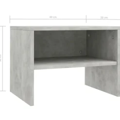 vidaXL - Nachtkastje - Grijs - Bewerkt hout - 2 stuks