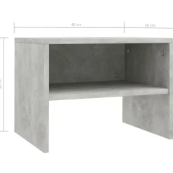 vidaXL - Nachtkastje - Grijs - Bewerkt hout - 2 stuks