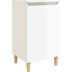 vidaXL - Nachtkastje - Hoogglans wit - Bewerkt hout - 40 x 35 x 70 cm