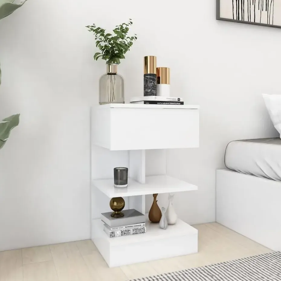 vidaXL - Nachtkastje - Wit - Bewerkt hout - 2 stuks