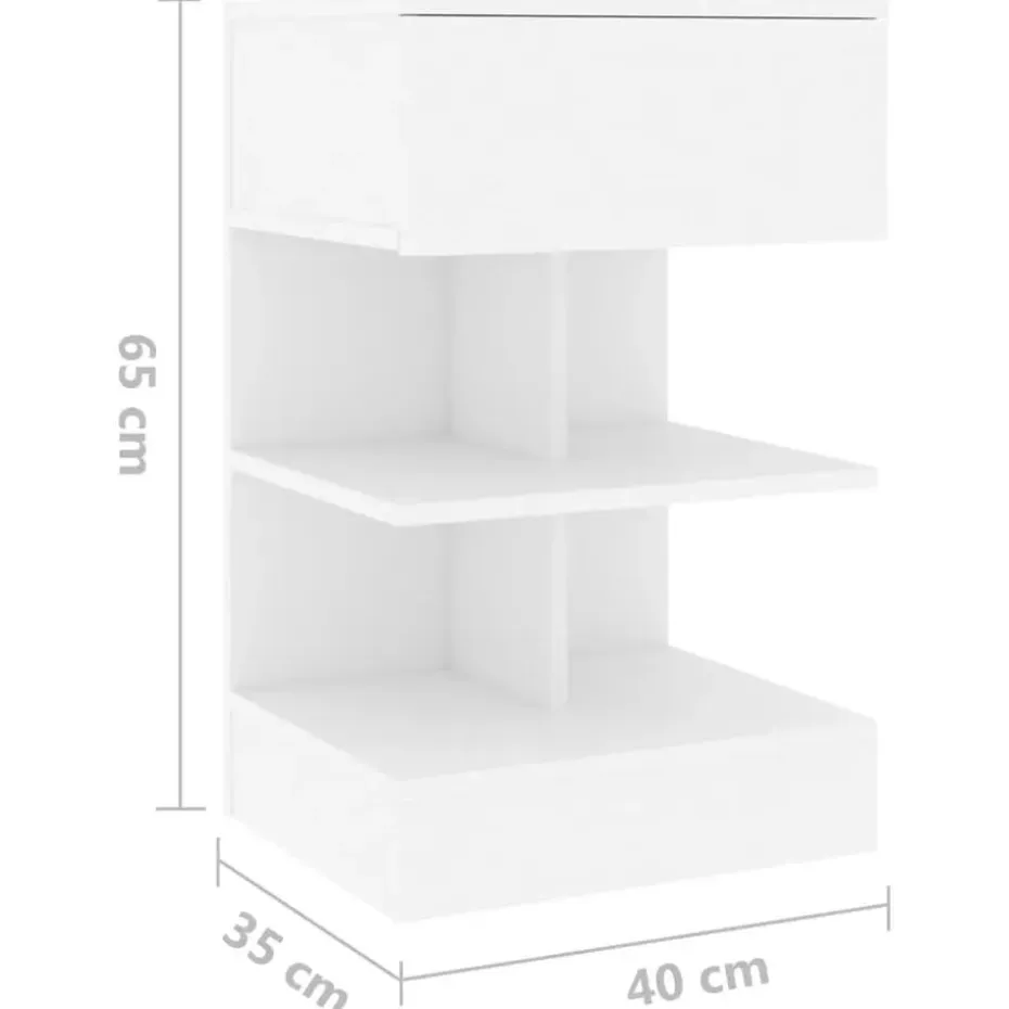 vidaXL - Nachtkastje - Wit - Bewerkt hout - 2 stuks