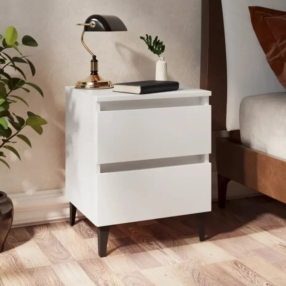 vidaXL - Nachtkastje - Wit - Bewerkt hout - 2 stuks