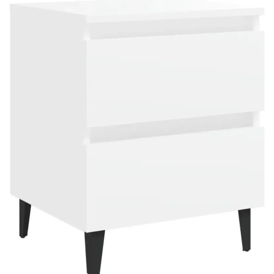 vidaXL - Nachtkastje - Wit - Bewerkt hout - 2 stuks