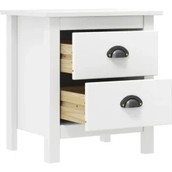 vidaXL - Nachtkastje - Wit - Grenenhout - 2 stuks