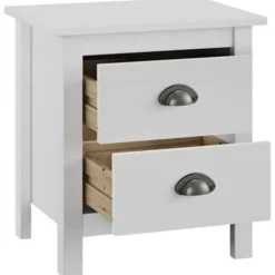 vidaXL - Nachtkastje - Wit - Grenenhout