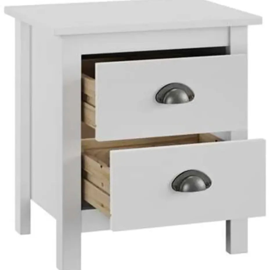 vidaXL - Nachtkastje - Wit - Grenenhout