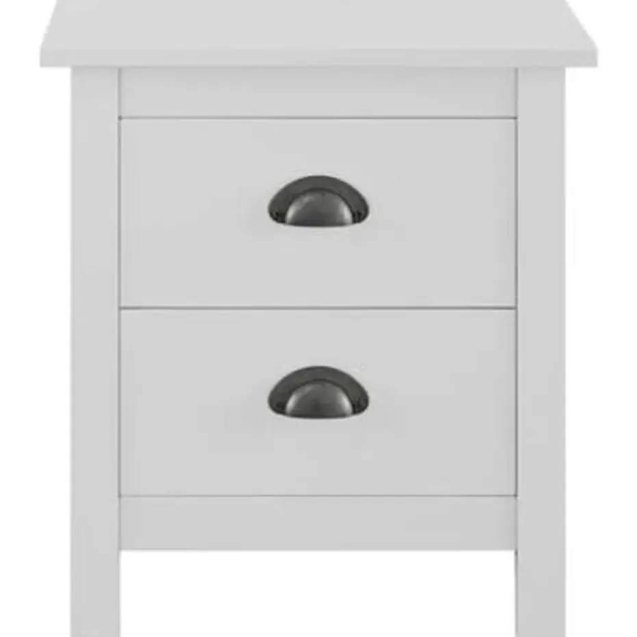 vidaXL - Nachtkastje - Wit - Grenenhout