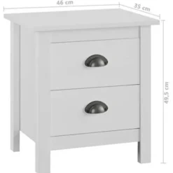 vidaXL - Nachtkastje - Wit - Grenenhout