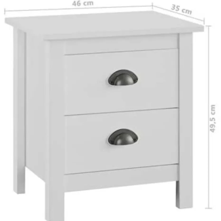 vidaXL - Nachtkastje - Wit - Grenenhout