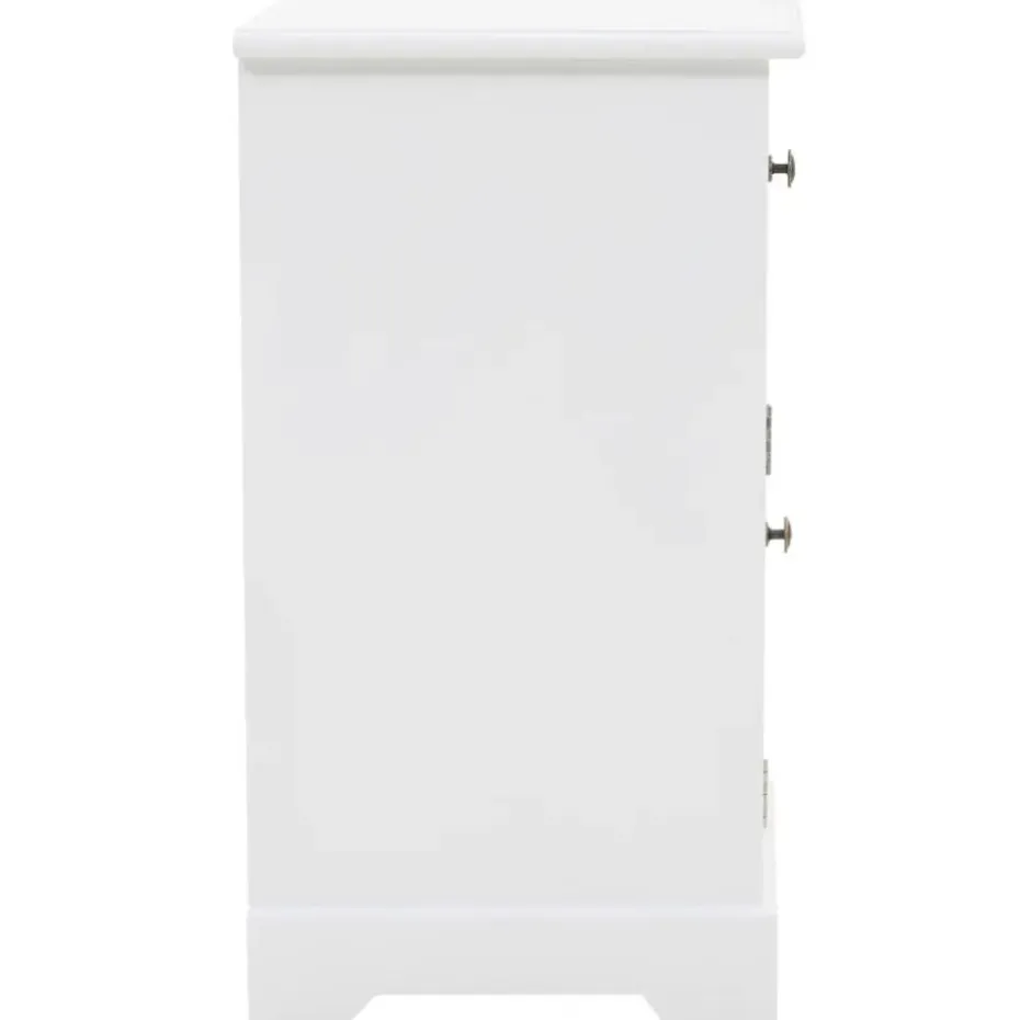 vidaXL - Nachtkastje - Wit - Grenenhout