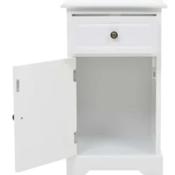 vidaXL - Nachtkastje - Wit - Grenenhout