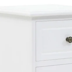 vidaXL - Nachtkastje - Wit - Grenenhout