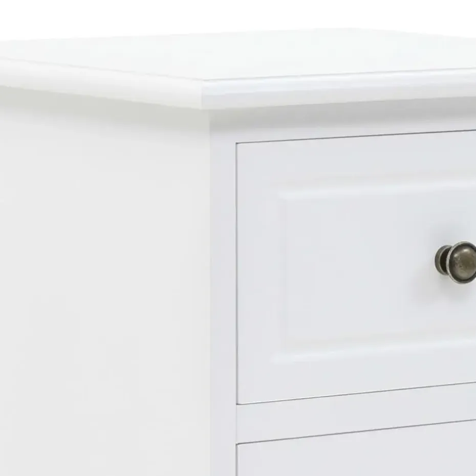 vidaXL - Nachtkastje - Wit - Grenenhout