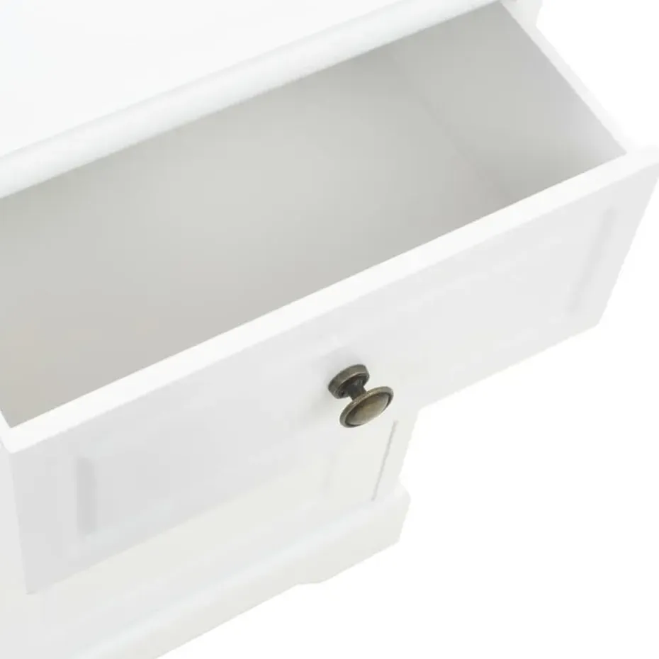 vidaXL - Nachtkastje - Wit - Grenenhout