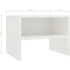 vidaXL - Nachtkastje - Wit - Bewerkt hout - 2 stuks