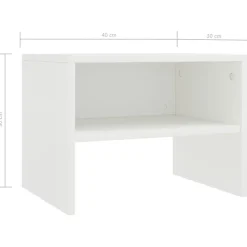 vidaXL - Nachtkastje - Wit - Bewerkt hout - 2 stuks