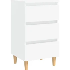 vidaXL - Nachtkastje - Wit - Bewerkt hout