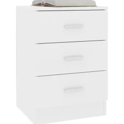 vidaXL - Nachtkastje - Wit - Bewerkt hout