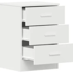 vidaXL - Nachtkastje - Wit - Bewerkt hout