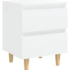 vidaXL - Nachtkastje - Wit - Grenenhout