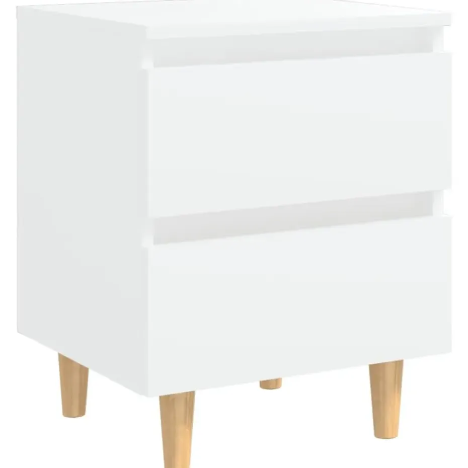 vidaXL - Nachtkastje - Wit - Grenenhout