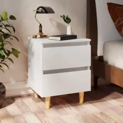 vidaXL - Nachtkastje - Wit - Grenenhout