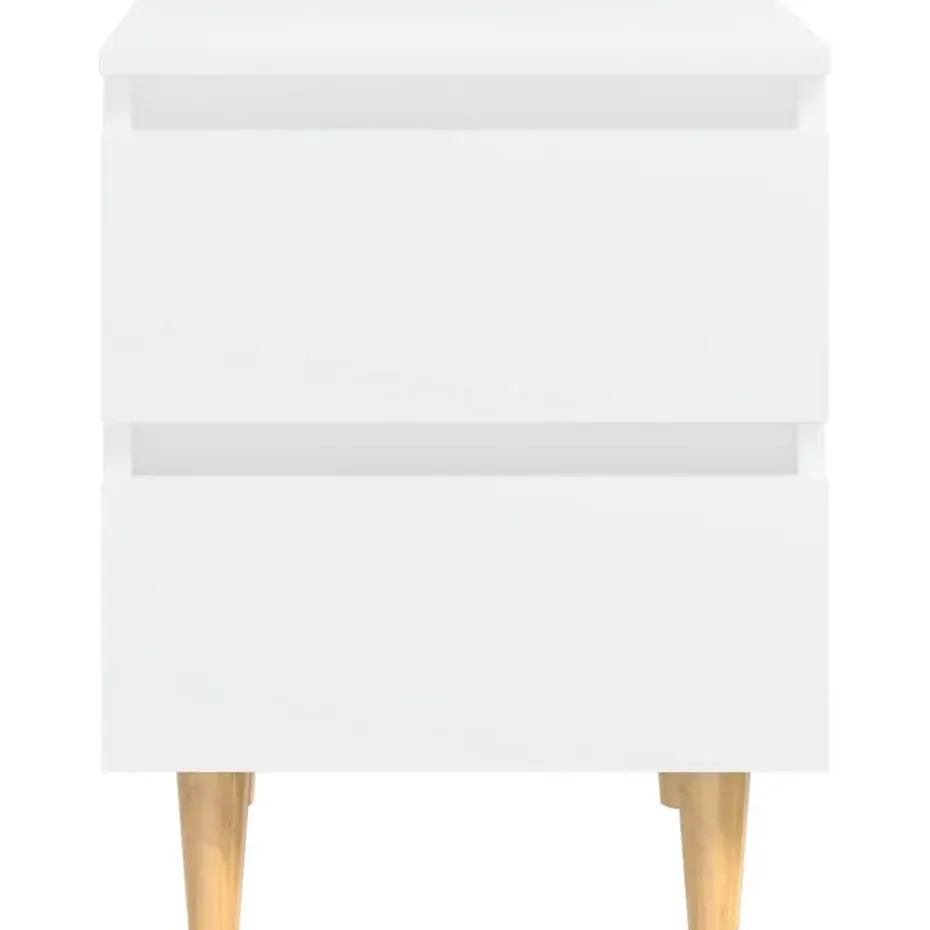 vidaXL - Nachtkastje - Wit - Grenenhout