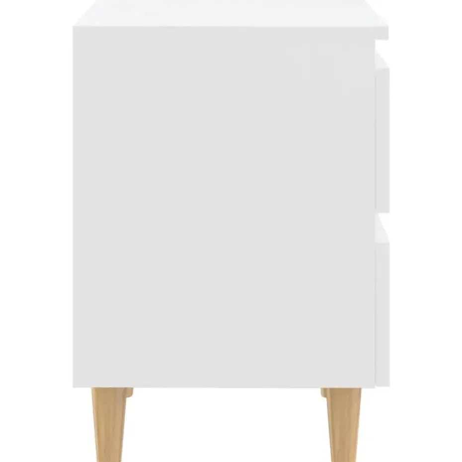 vidaXL - Nachtkastje - Wit - Grenenhout