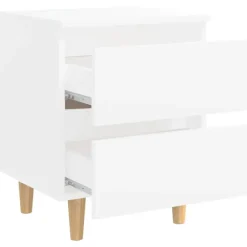 vidaXL - Nachtkastje - Wit - Grenenhout