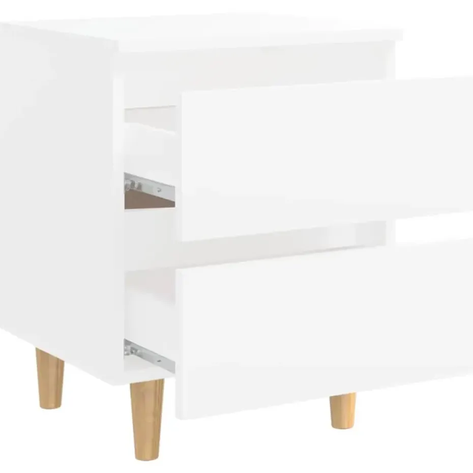 vidaXL - Nachtkastje - Wit - Grenenhout