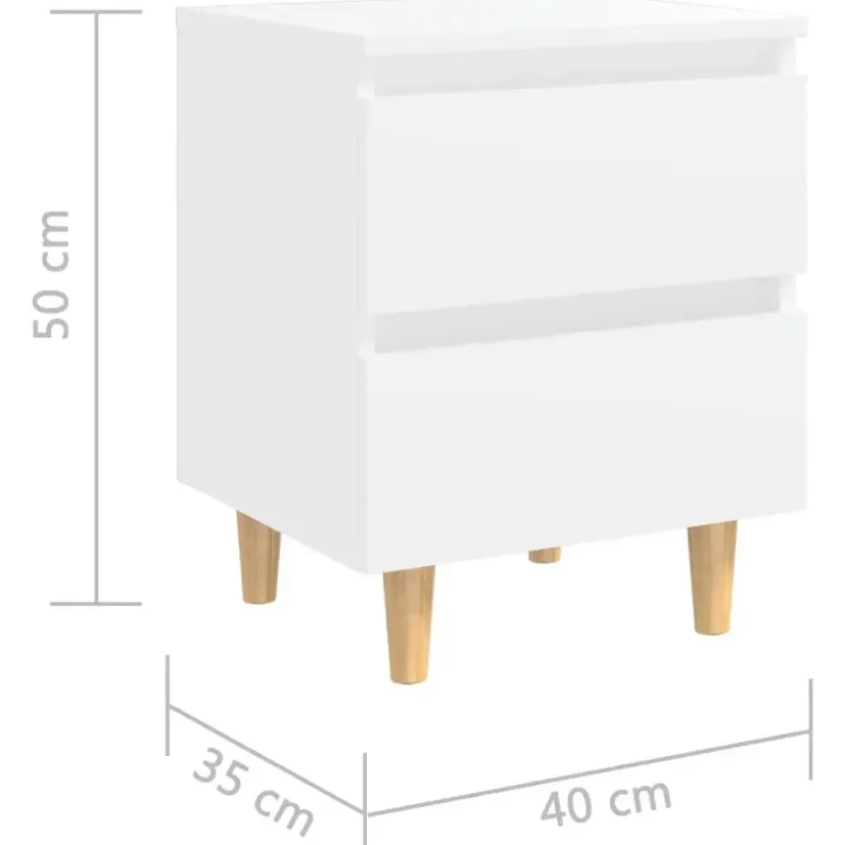 vidaXL - Nachtkastje - Wit - Grenenhout