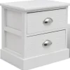 vidaXL - Nachtkastje - Wit - Paulowniahout