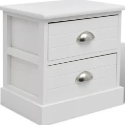 vidaXL - Nachtkastje - Wit - Paulowniahout