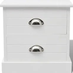 vidaXL - Nachtkastje - Wit - Paulowniahout