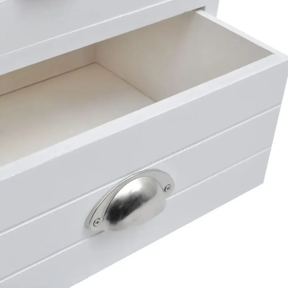 vidaXL - Nachtkastje - Wit - Paulowniahout