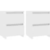 vidaXL - Nachtkastje - Wit - Bewerkt hout - 2 stuks