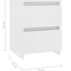 vidaXL - Nachtkastje - Wit - Bewerkt hout - 2 stuks