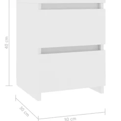 vidaXL - Nachtkastje - Wit - Bewerkt hout - 2 stuks