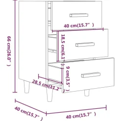 vidaXL - Nachtkastje - Wit - Bewerkt hout