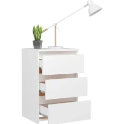 vidaXL - Nachtkastje - Wit - Bewerkt hout