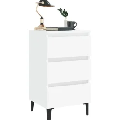 vidaXL - Nachtkastje - Wit - Bewerkt hout
