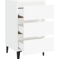 vidaXL - Nachtkastje - Wit - Bewerkt hout