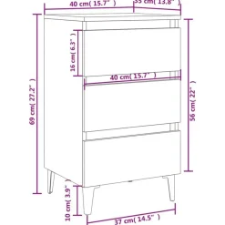vidaXL - Nachtkastje - Wit - Bewerkt hout