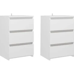 vidaXL - Nachtkastje - Wit - Bewerkt hout - 2 stuks