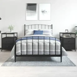 vidaXL - Nachtkastje - Zwart - Bewerkt hout - 2 stuks