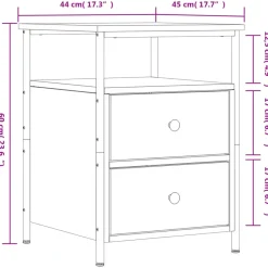 vidaXL - Nachtkastje - Zwart - Bewerkt hout - 2 stuks