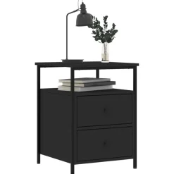 vidaXL - Nachtkastje - Zwart - Bewerkt hout - 2 stuks